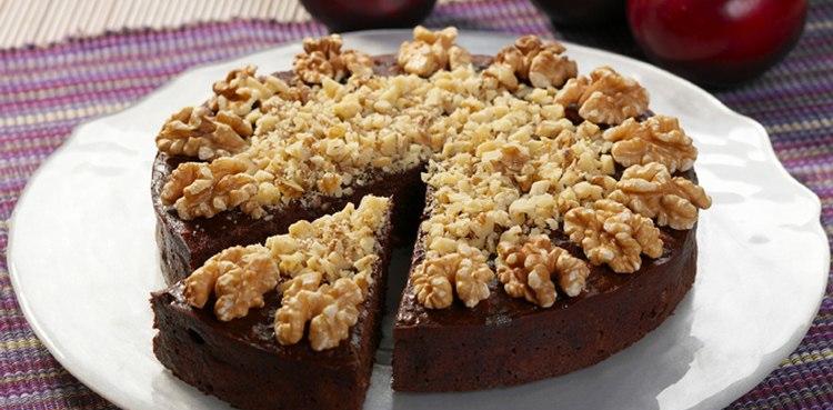 Chocolate Plum Walnut Torte