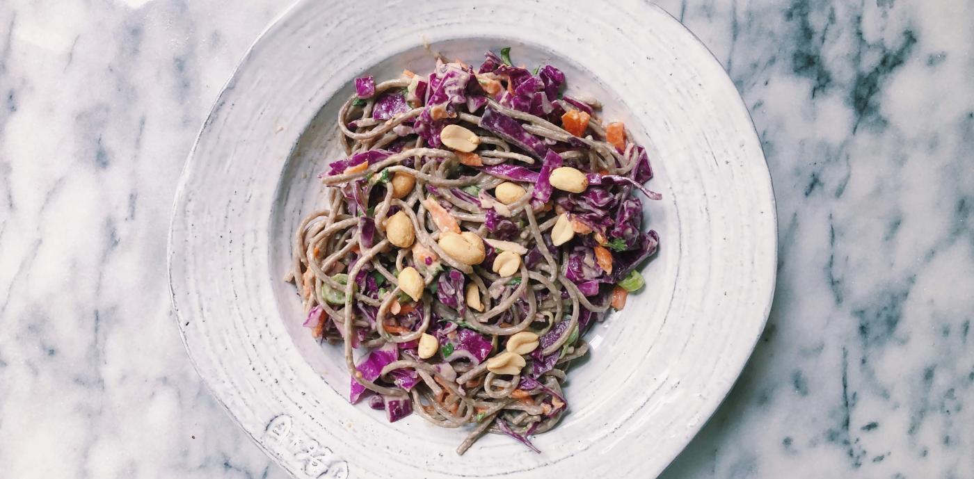 soba noodle and cabbage salad