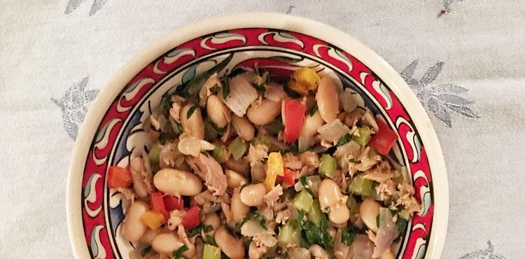 Tuna with White Beans, Celery, and Peppers