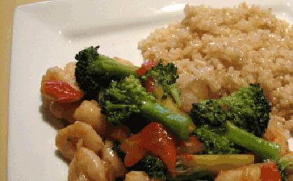 Sprouted Rice Shrimp Stir Fry
