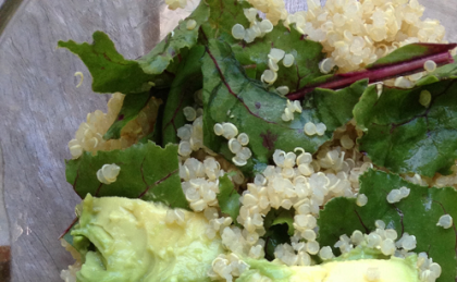 Quinoa Wilted Beet Greens
