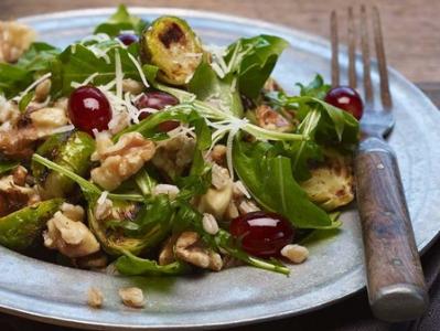 Brussels Sprouts Farro and Walnuts