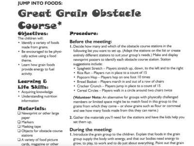 Great Grains Obstacle Course from MSU Extension