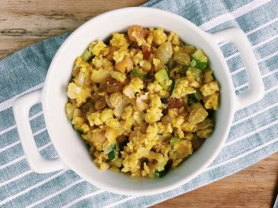 millet with zucchini and chickpeas