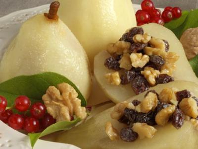 Baked Walnut Stuffed Pears