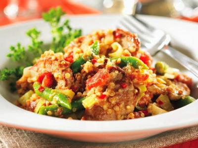 Coconut-Spiked Pork with Quinoa and Peanuts