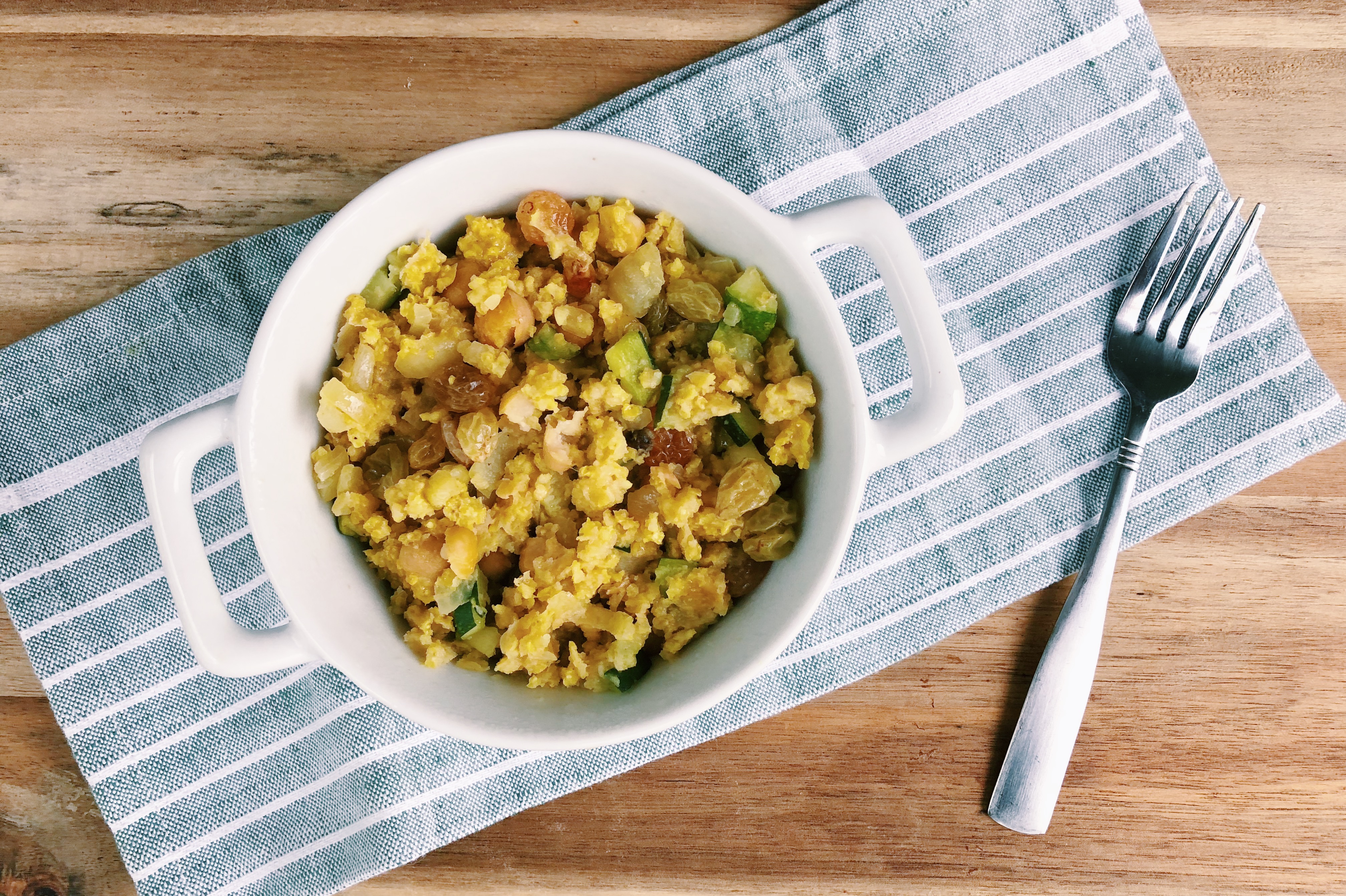 millet with zucchini and chickpeas