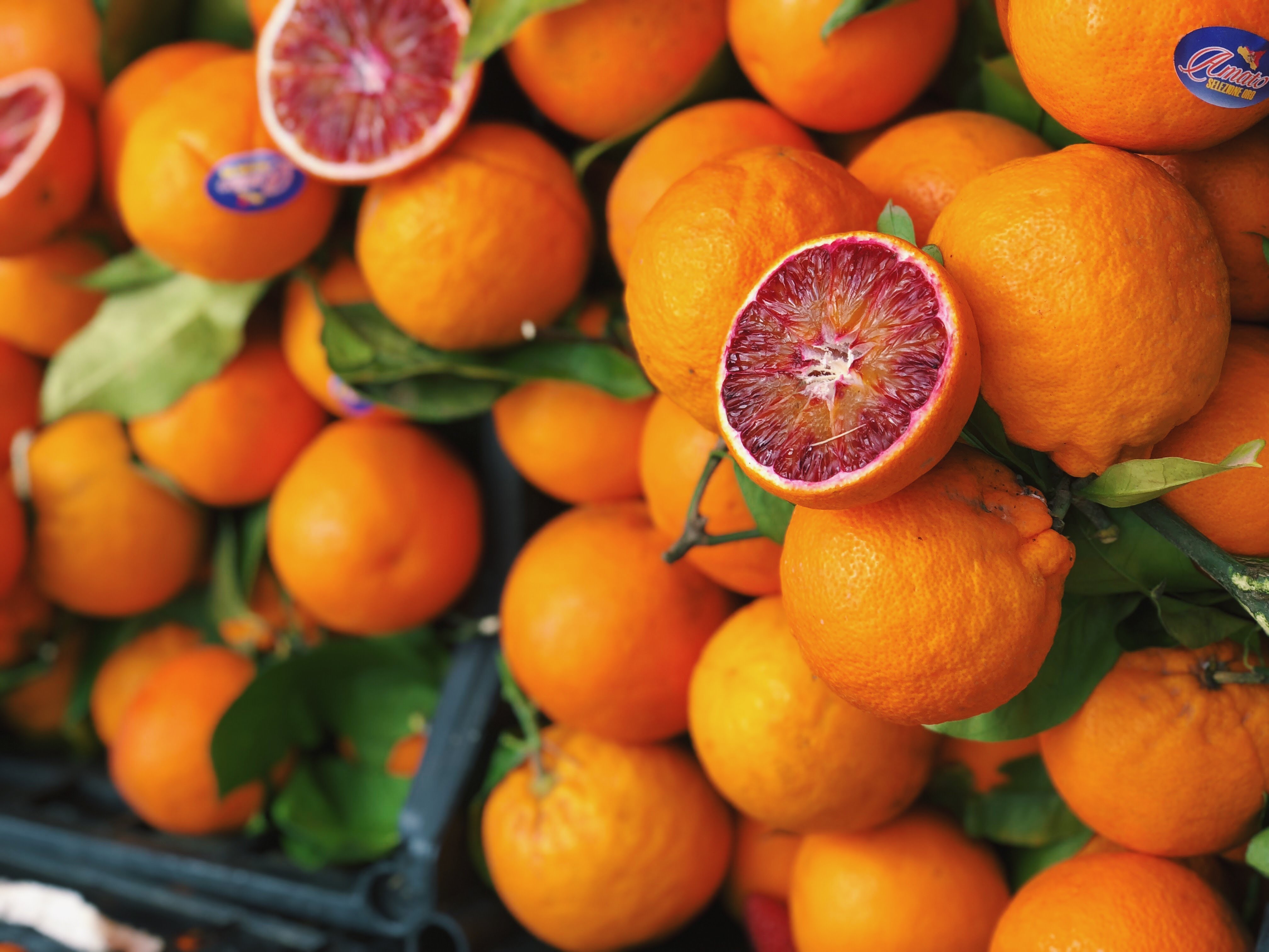Blood Oranges from citrus marketing in Palermo Italy