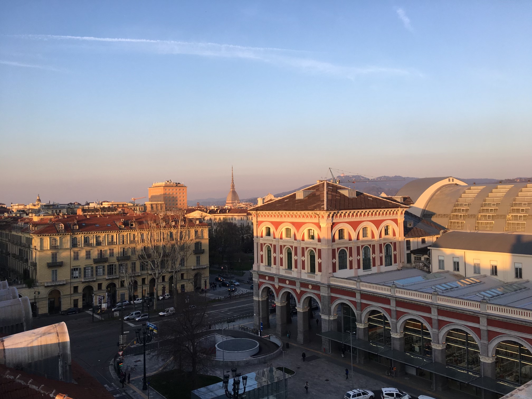sunset rooftop view of Turin, Italy
