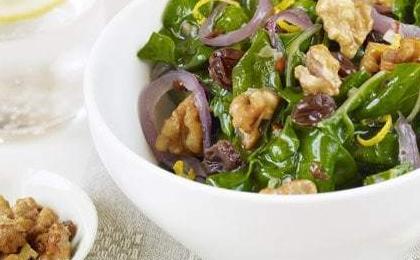 Dark Leafy Greens with Caramelized Onions, Raisins, and Maple Walnuts - OLDWAYS - Cultural Food Trad