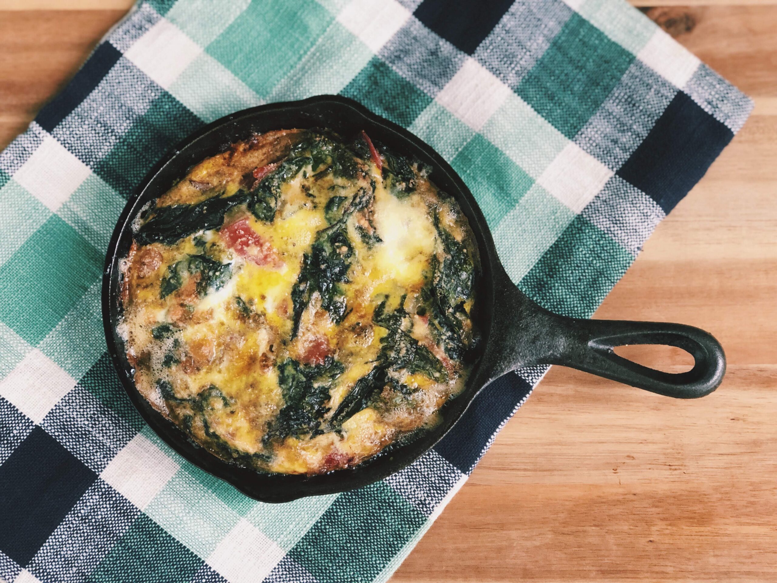 Frittata with Pesto, Swiss Chard, Prosciutto