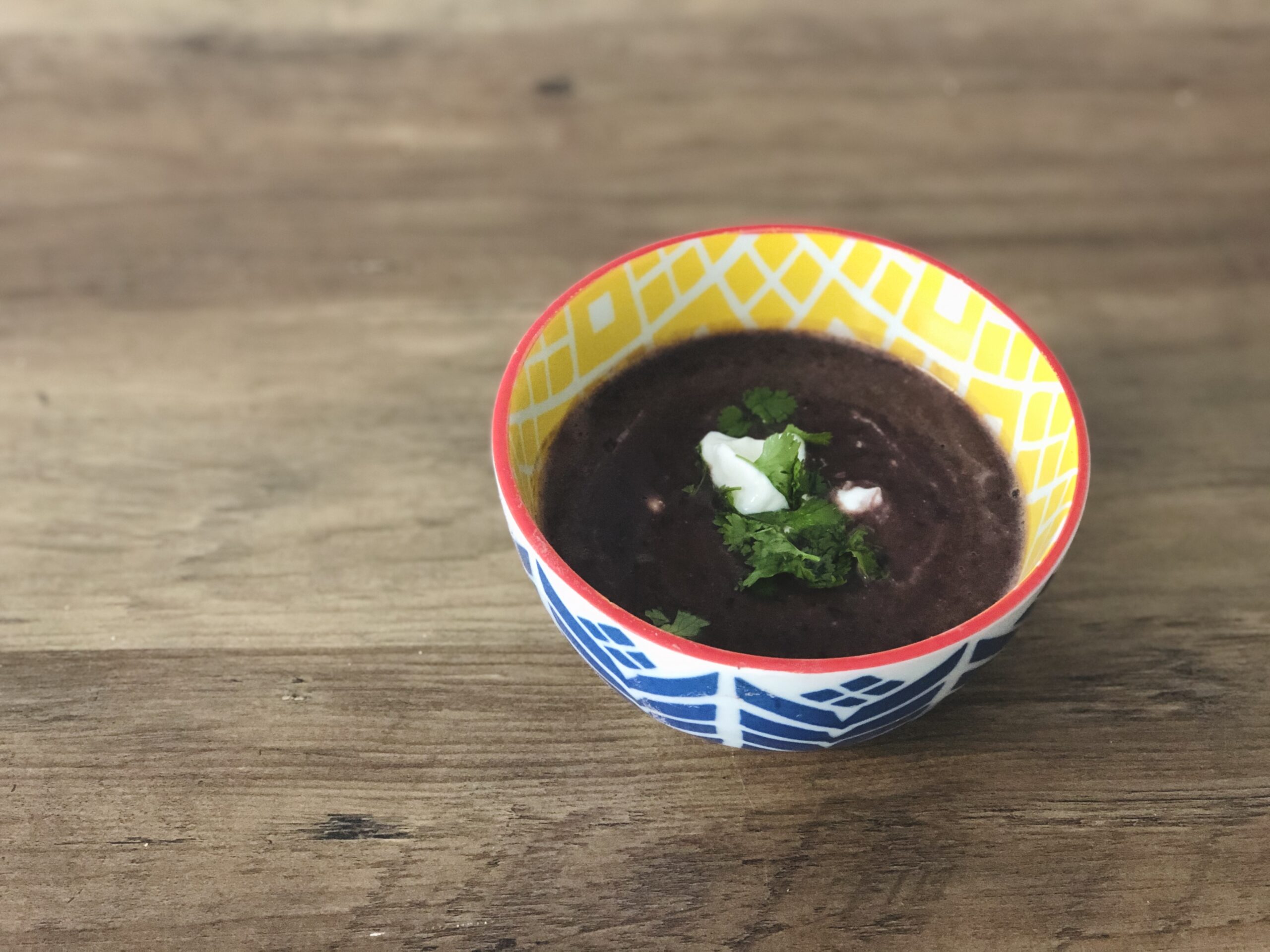 bowl of black bean soup