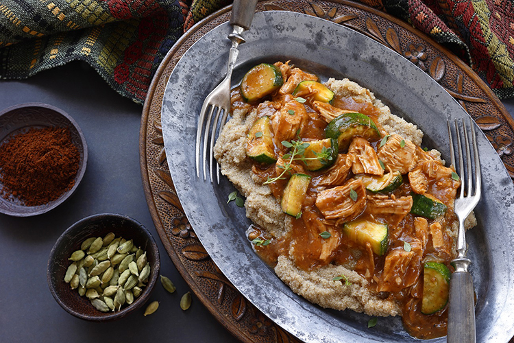 Teff Polenta with Ethiopian Chicken Stew