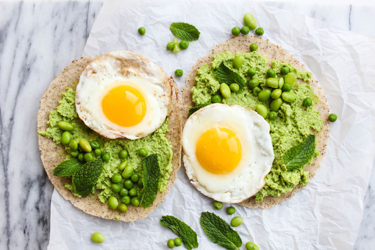 Edamame Sweat Pea Egg Breakfast Tortillas