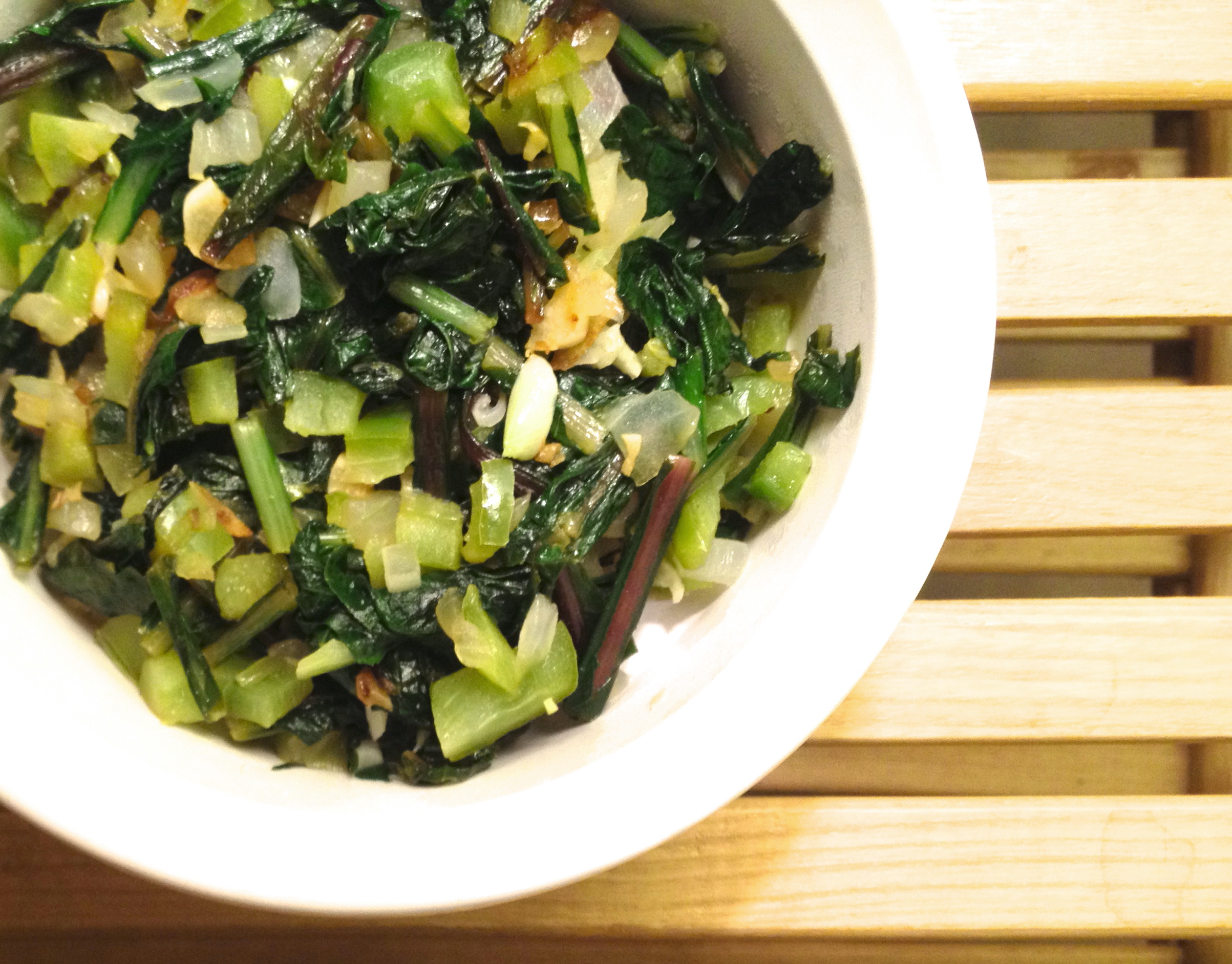 Flash-cooked Dandelion Greens