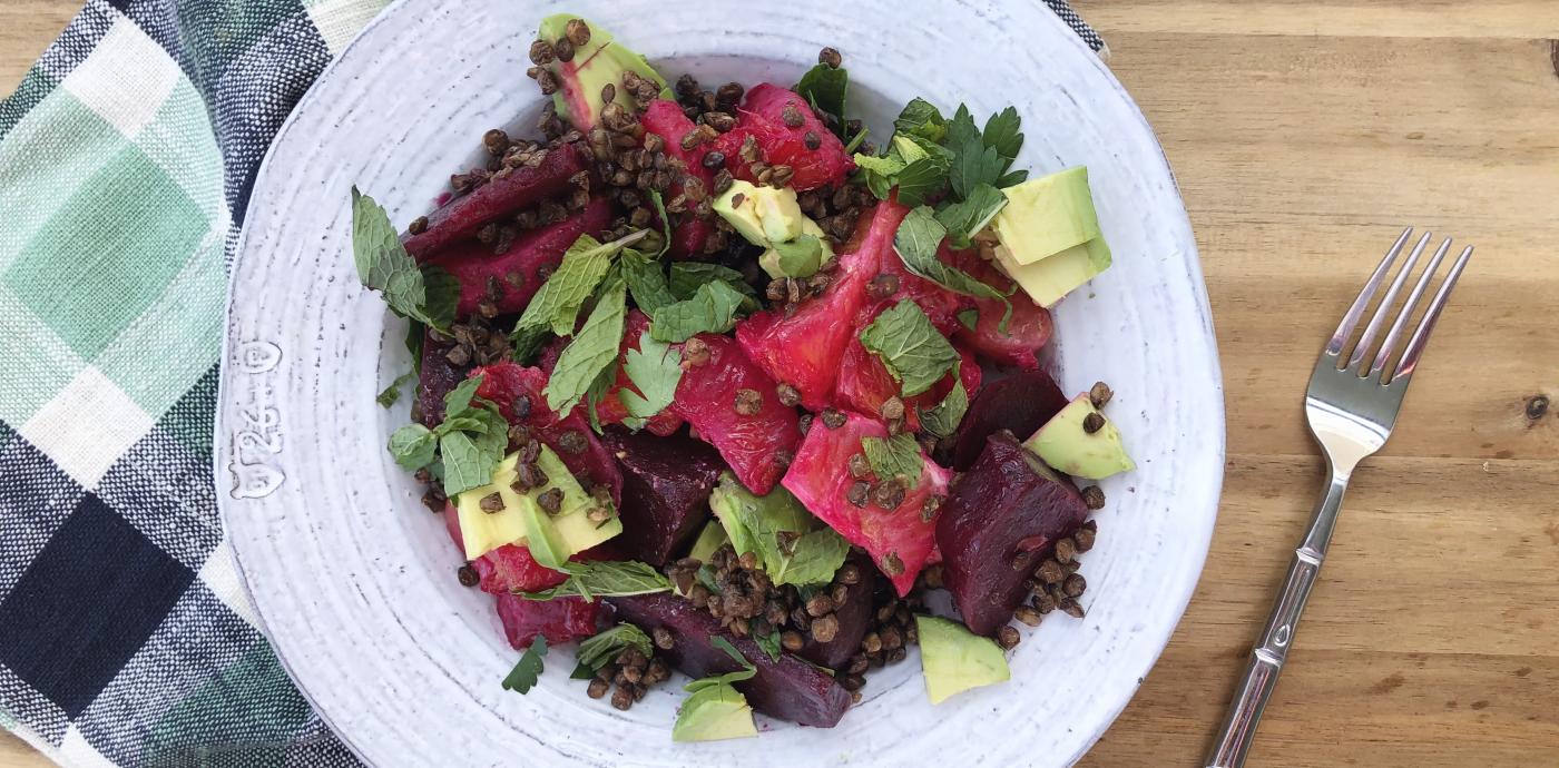 Beet and Citrus Salad with Avocado and Crispy Lentils - OLDWAYS - Cultural Food Traditions OLDWAYS –