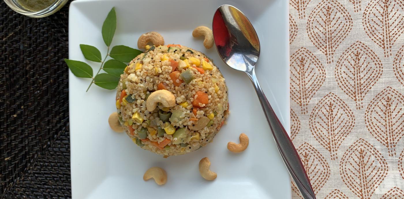 Bulgur Vegetable Uppama - OLDWAYS - Cultural Food Traditions OLDWAYS – Cultural Food Traditions