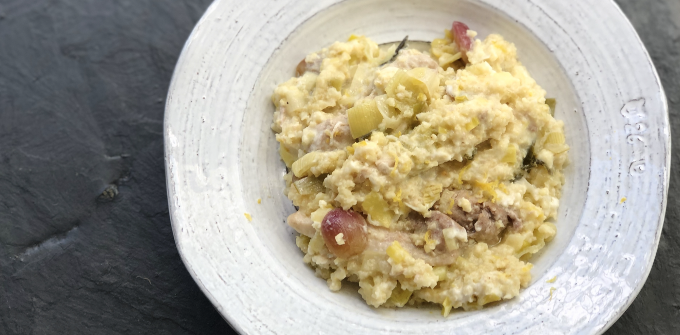 Creamy One Pot Millet with Chicken, Goat Cheese, and Grapes - OLDWAYS - Cultural Food Traditions OLD