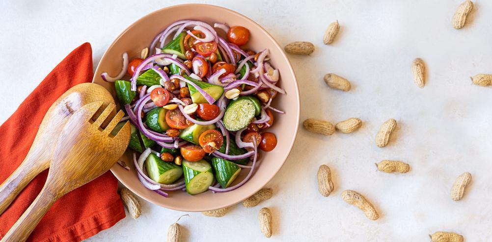 Cucumber Tomato Salad with Peanut Vinaigrette - OLDWAYS - Cultural Food Traditions OLDWAYS – Cultura