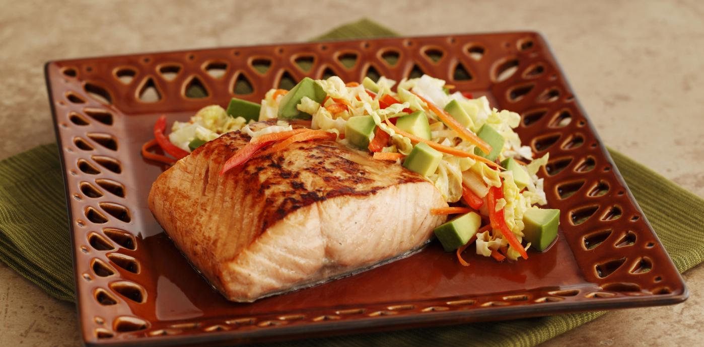 Glazed Salmon with Avocado Slaw - OLDWAYS - Cultural Food Traditions OLDWAYS – Cultural Food Traditi