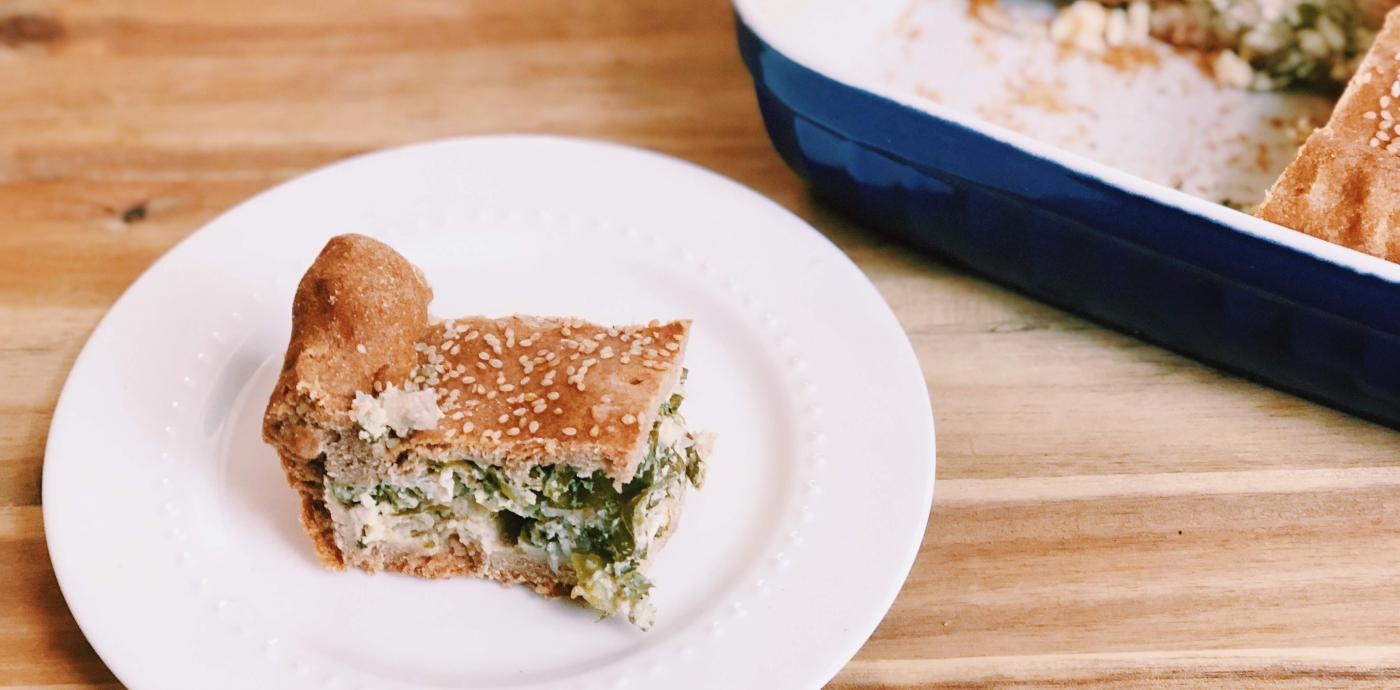 Greek Greens and Cheese Pie with Sprouted Whole Wheat Crust - OLDWAYS - Cultural Food Traditions OLD