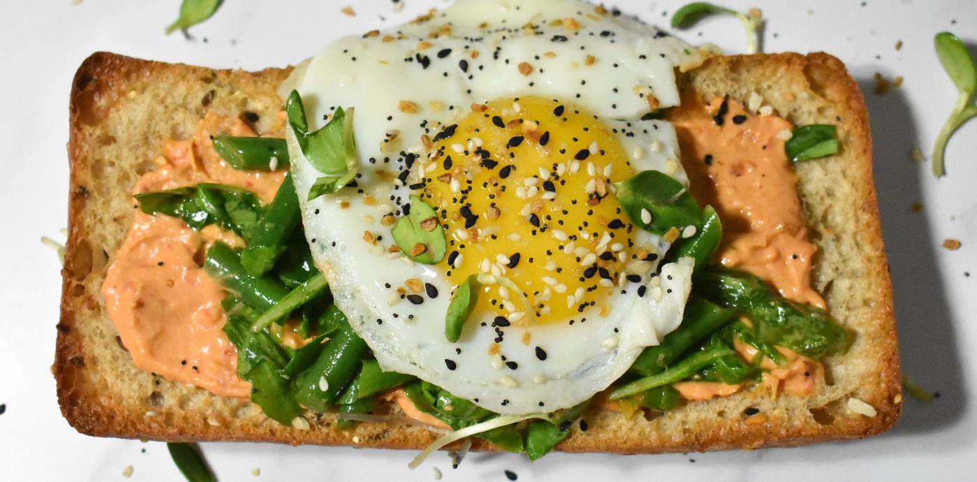 Harissa Hummus Breakfast Tartine - OLDWAYS - Cultural Food Traditions OLDWAYS – Cultural Food Tradit
