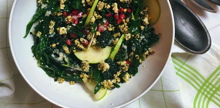 Kale Salad with Pomegranates and Apples - OLDWAYS - Cultural Food Traditions OLDWAYS – Cultural Food
