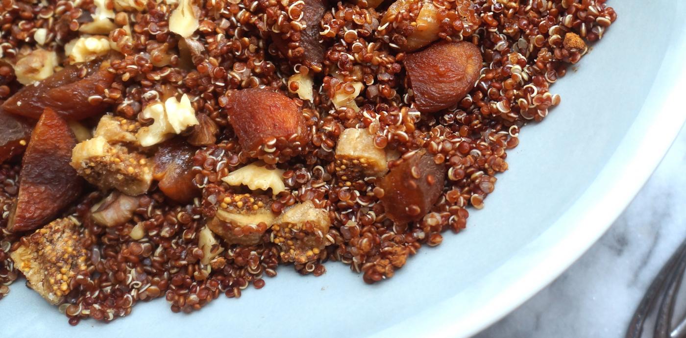 Mediterranean Breakfast Quinoa with Walnuts, Figs and Apricots - OLDWAYS - Cultural Food Traditions 