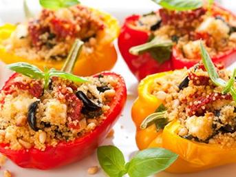 Quinoa Stuffed Bell Peppers Mediterranean - OLDWAYS - Cultural Food Traditions OLDWAYS – Cultural Fo