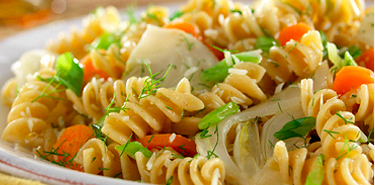 Whole Grain Rotini with Braised Fennel, Carrots and Spring Onions - OLDWAYS - Cultural Food Traditio