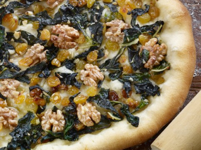 Spanish Coca With Wilted Greens, Walnuts And Raisins - OLDWAYS - Cultural Food Traditions OLDWAYS – 