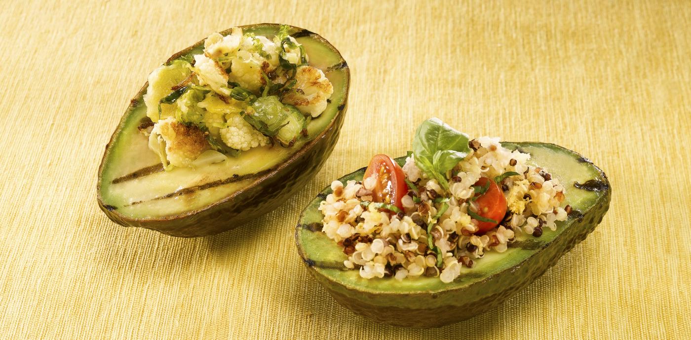 Grilled Avocados Stuffed with Roasted Cauliflower and Brussels Sprouts - OLDWAYS - Cultural Food Tra