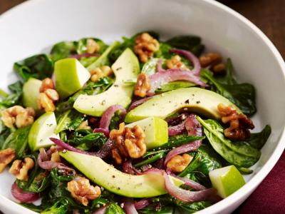 Walnut Wilted Spinach Salad